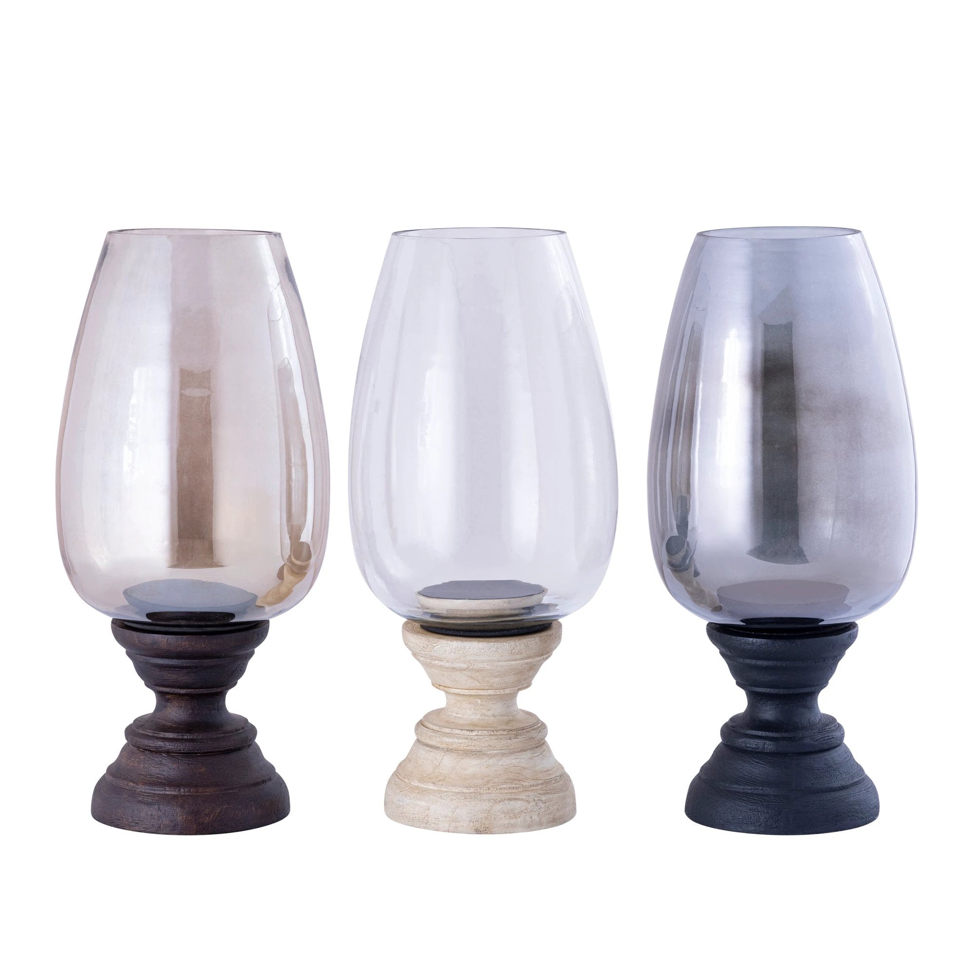 Qez Windlicht XL – Crèmekleurig Mangohout & Helder Glas by PTMD