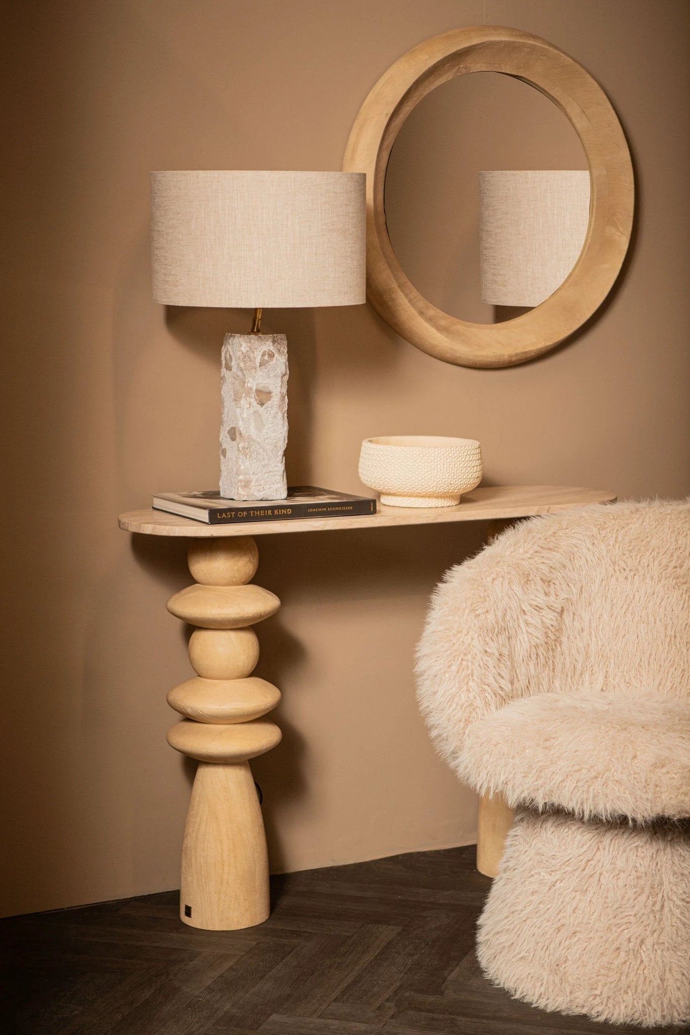 Rester Natuurlijke Marmeren Tafellampvoet Ruwe Steen L by PTMD