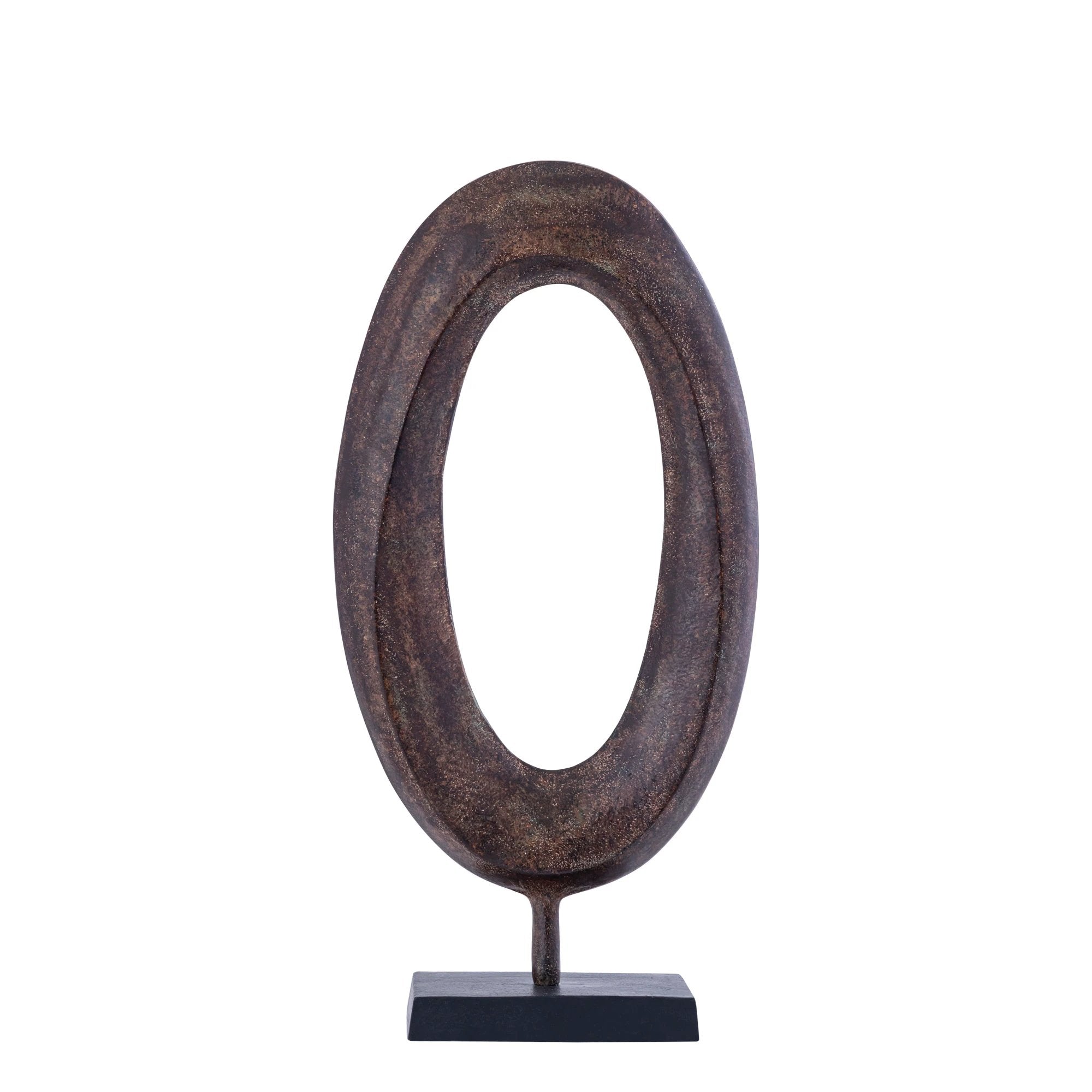 Rhubie Brown Ovaal Aluminium Gegoten Standbeeld by PTMD