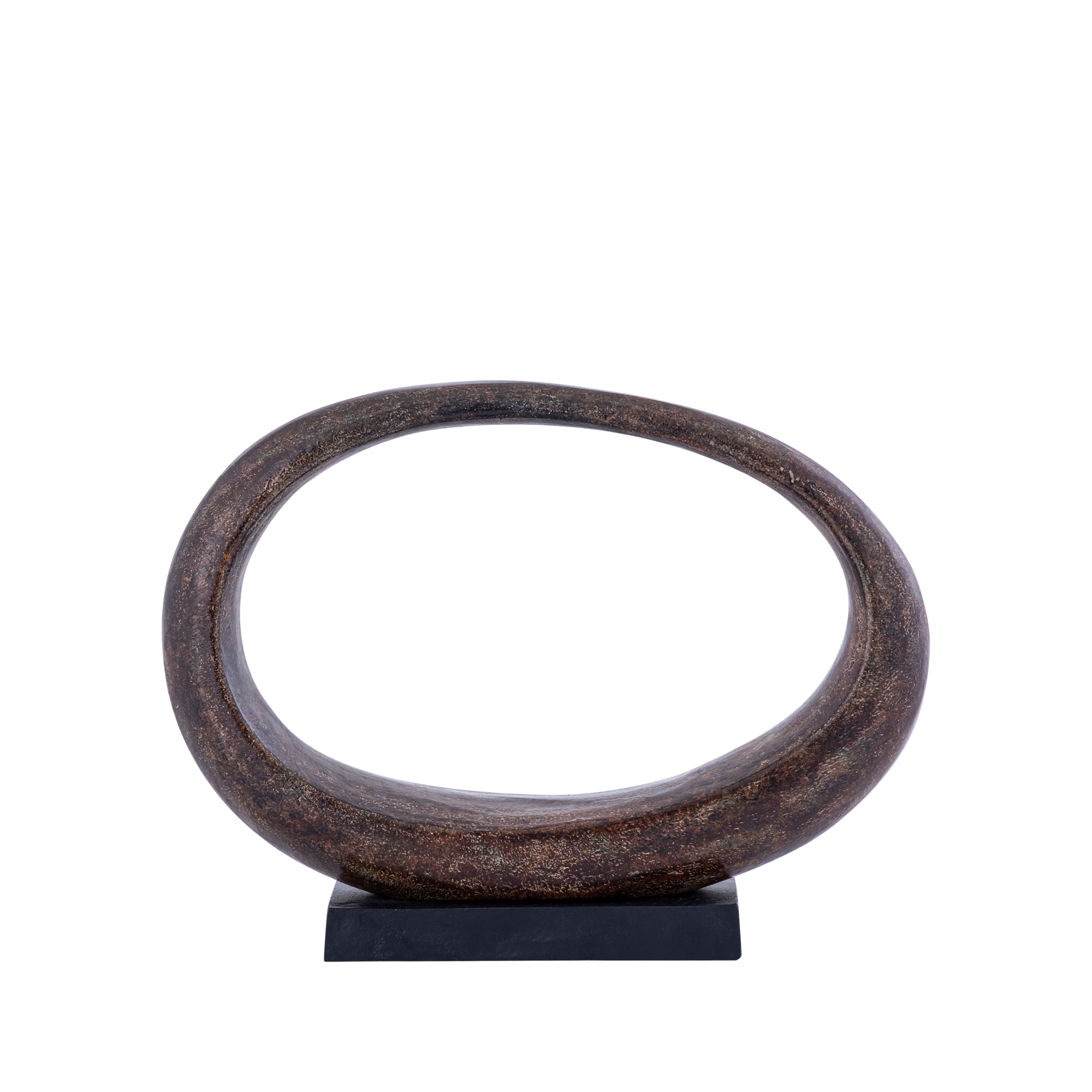 Rhubie Brown Ovale Aluminium Gegoten Standbeeld - depauwwonen