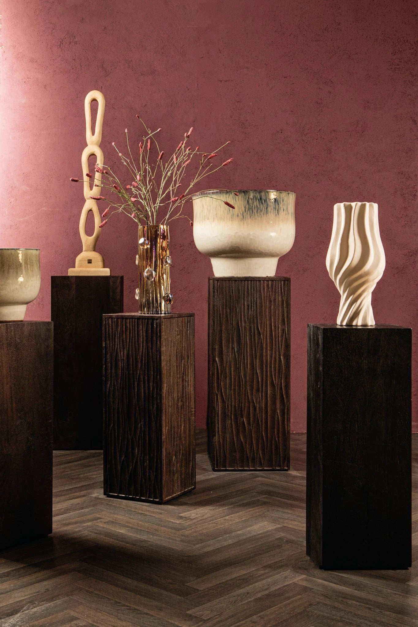 Riko Zuilen – Set van 2 in Bruin Mangohout by PTMD