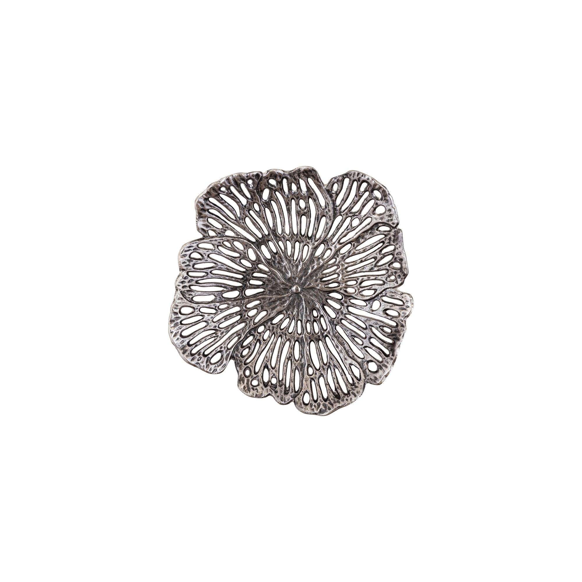 Ryhann Nikkel Gegoten Alu Bloemen Wanddecoratie Kom S - depauwwonen