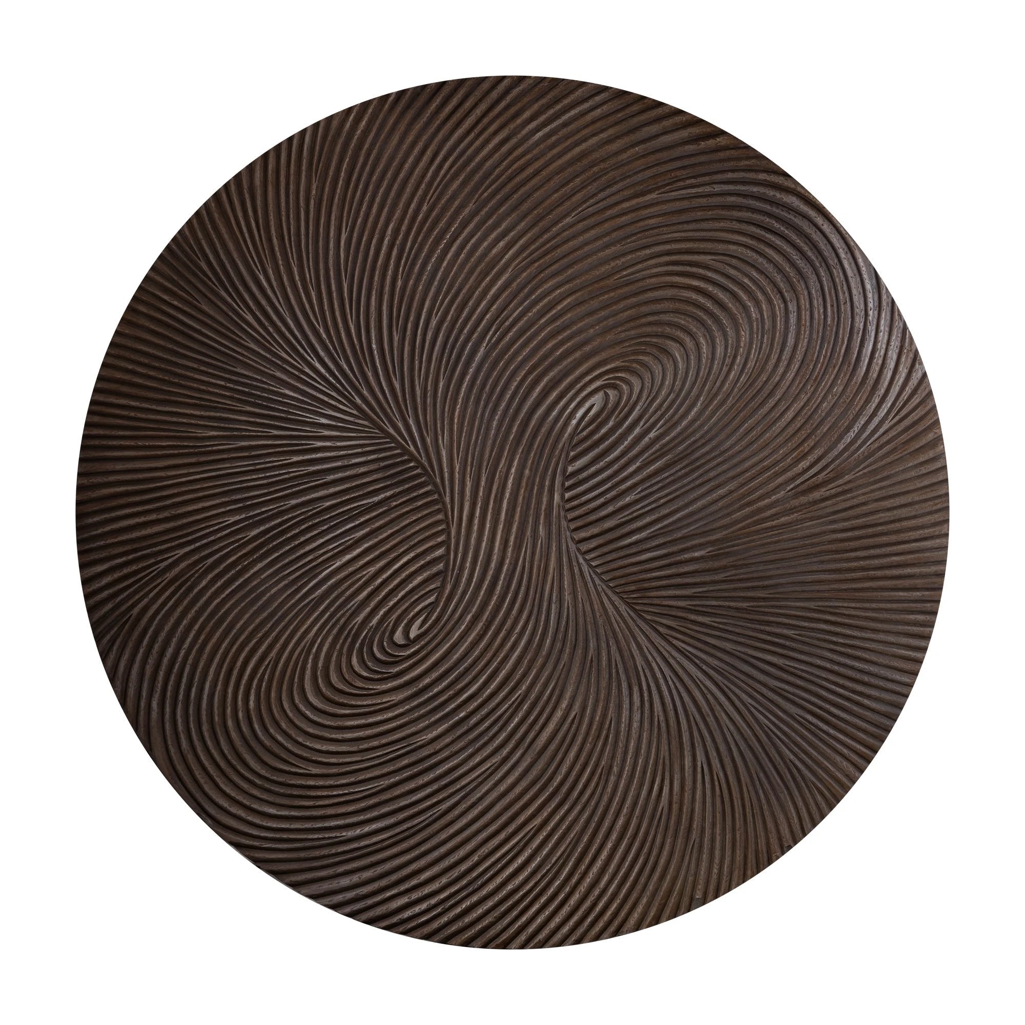Wiktor Brown MDF Rond Wandpaneel Swirl Gesneden L by PTMD