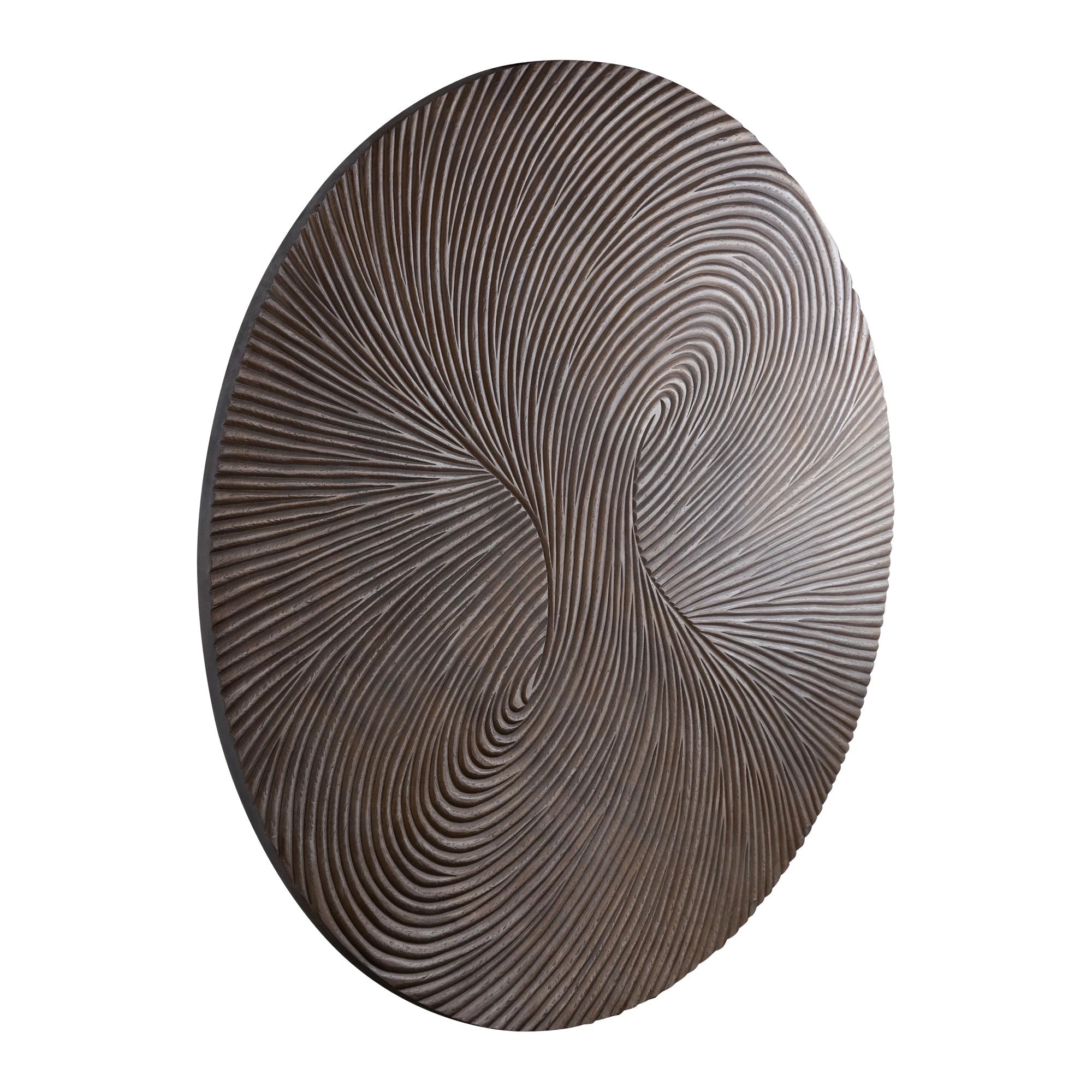 Wiktor Brown MDF Rond Wandpaneel Swirl Gesneden L by PTMD