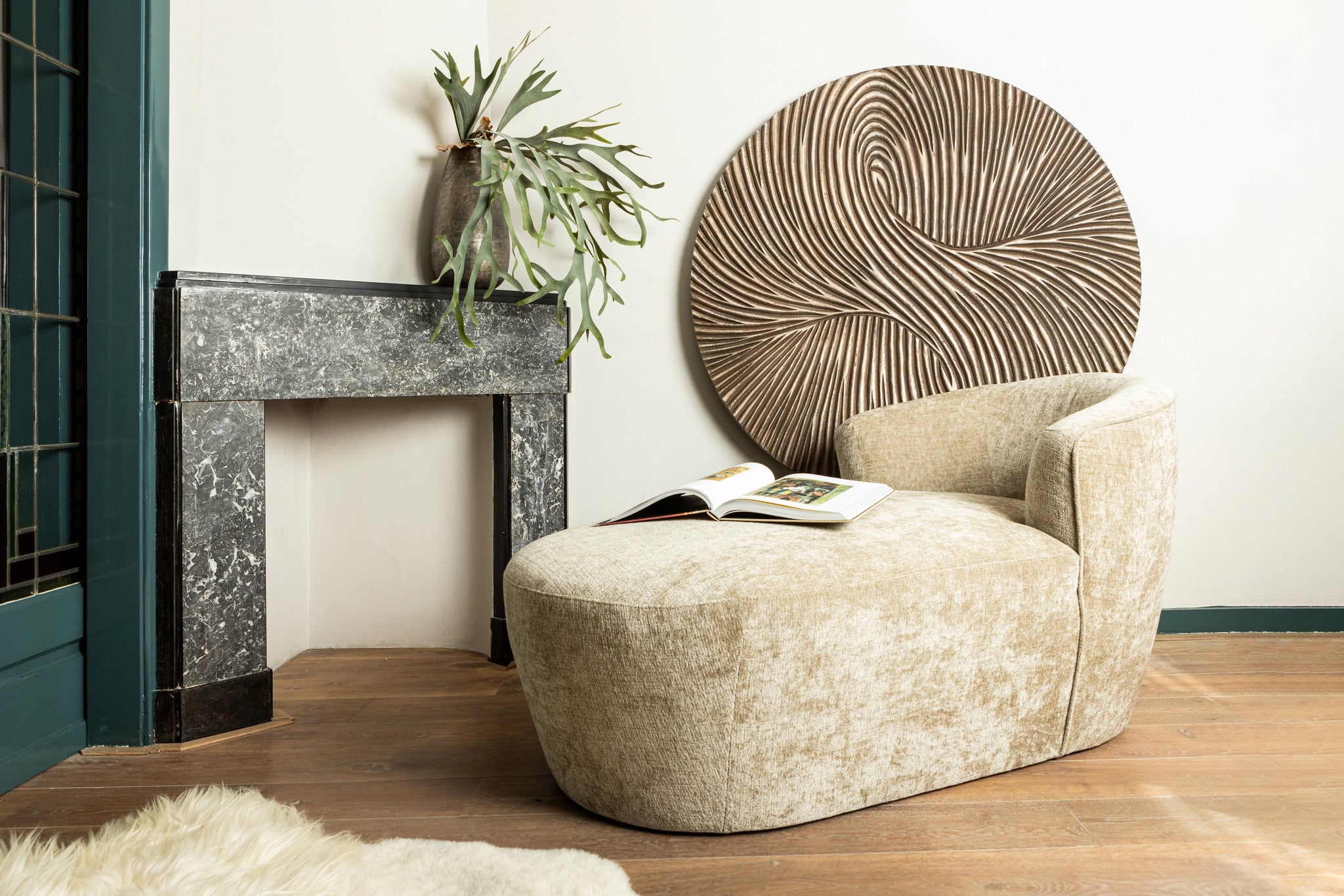 Wiktor Brown MDF Ronde Wandpaneel Swirl Gesneden M - depauwwonen