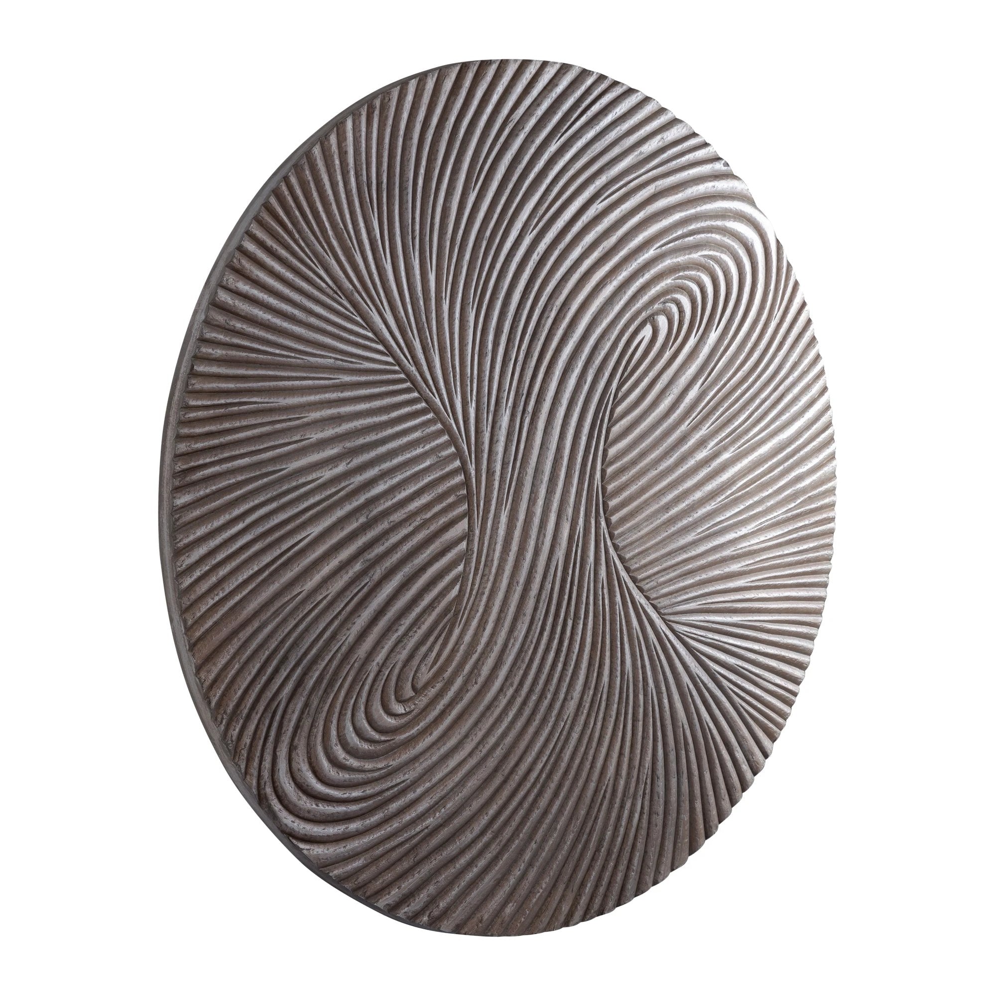 Wiktor Brown MDF Ronde Wandpaneel Swirl Gesneden M by PTMD