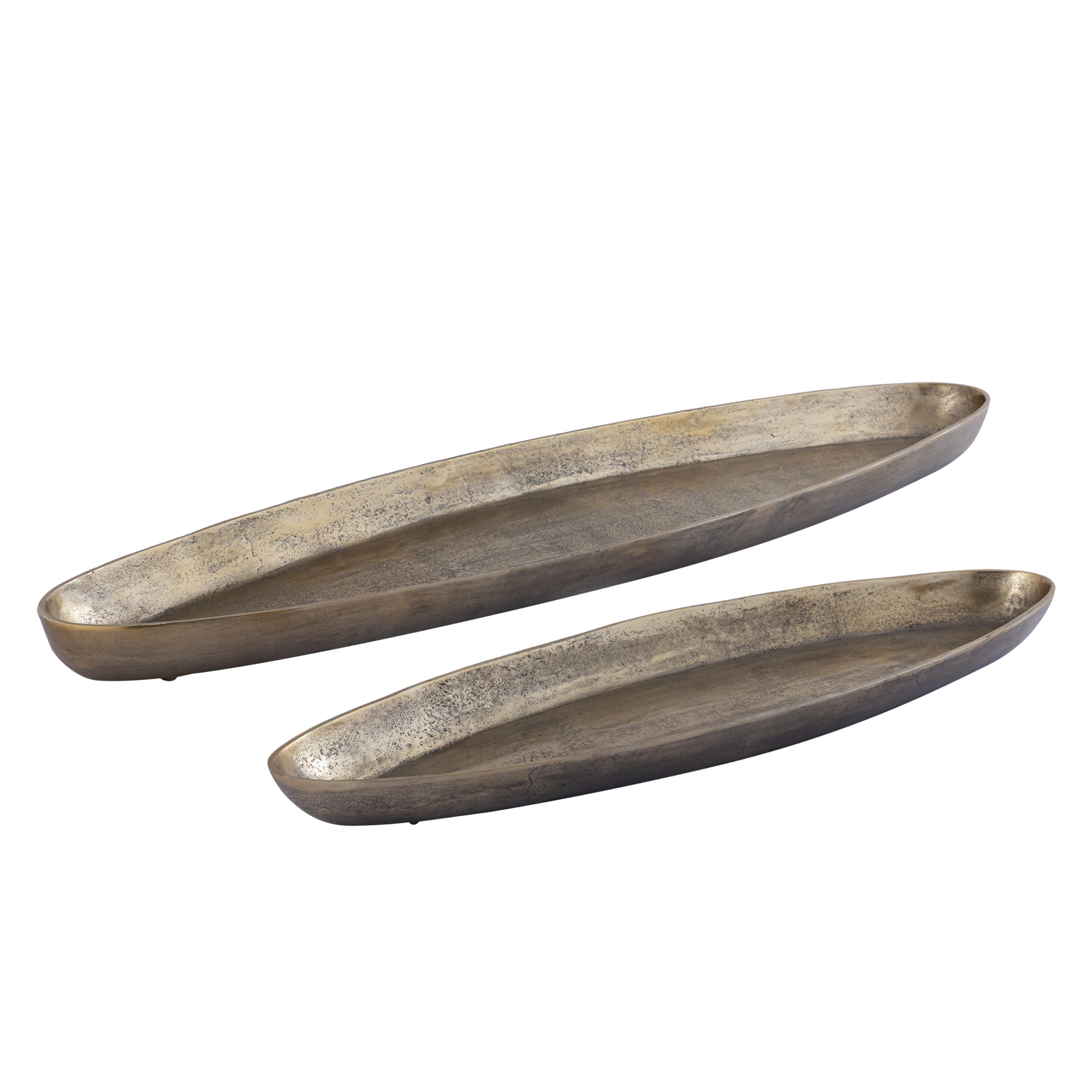 Yaren Gouden Aluminium Ovale Kom Met Rand Groot by PTMD