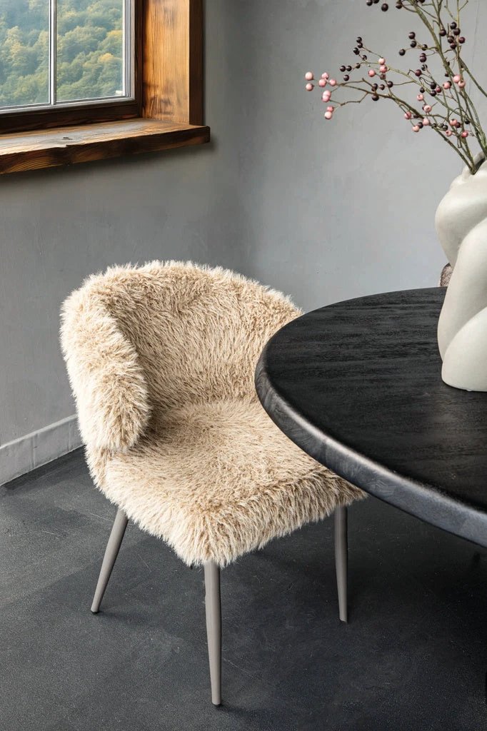 Ares Eetkamerstoel Haar Beige (set van 2) by PTMD