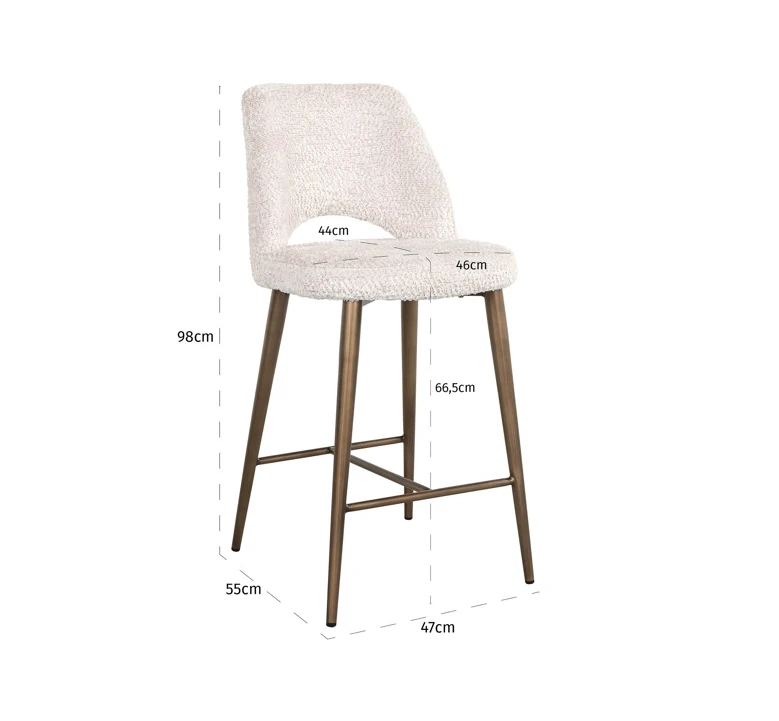 Barstoel Delphine Lovely Cream - Laag by Richmond Interiors