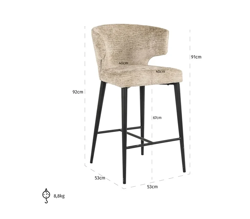 Barstoel Taylor Desert Fusion - Laag by Richmond Interiors