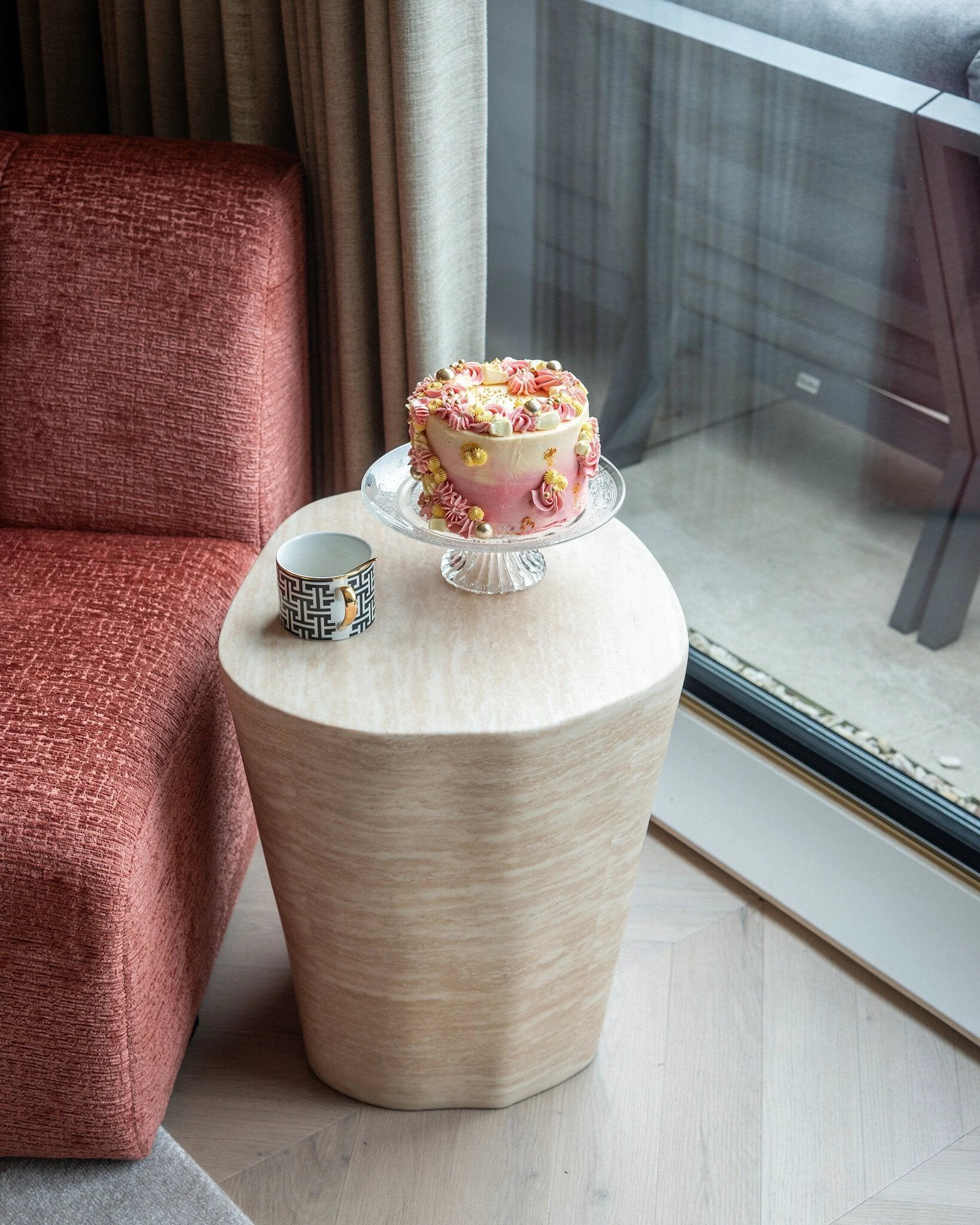 Bijzettafel Fictus Travertine faux (Beige) by Richmond Interiors