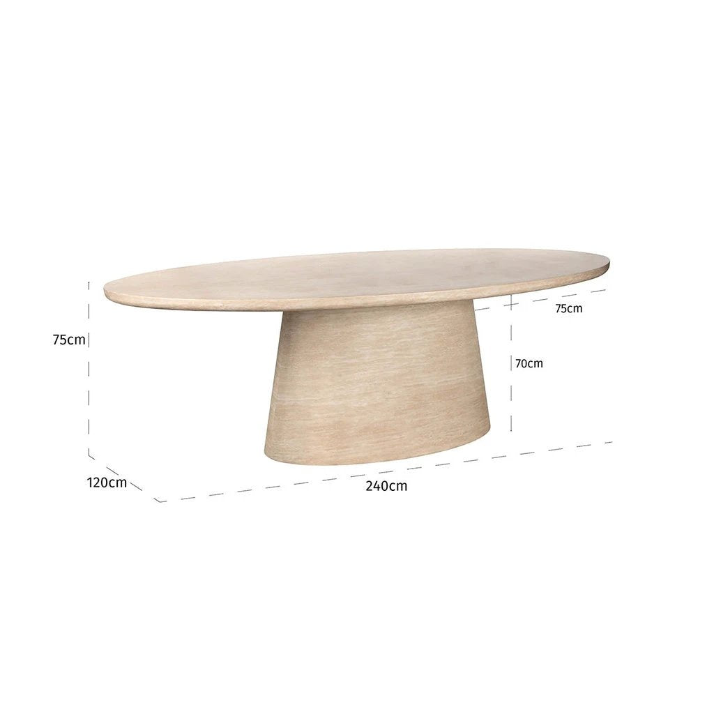 Eettafel Fictus 240 Travertine faux (Beige) by Richmond Interiors