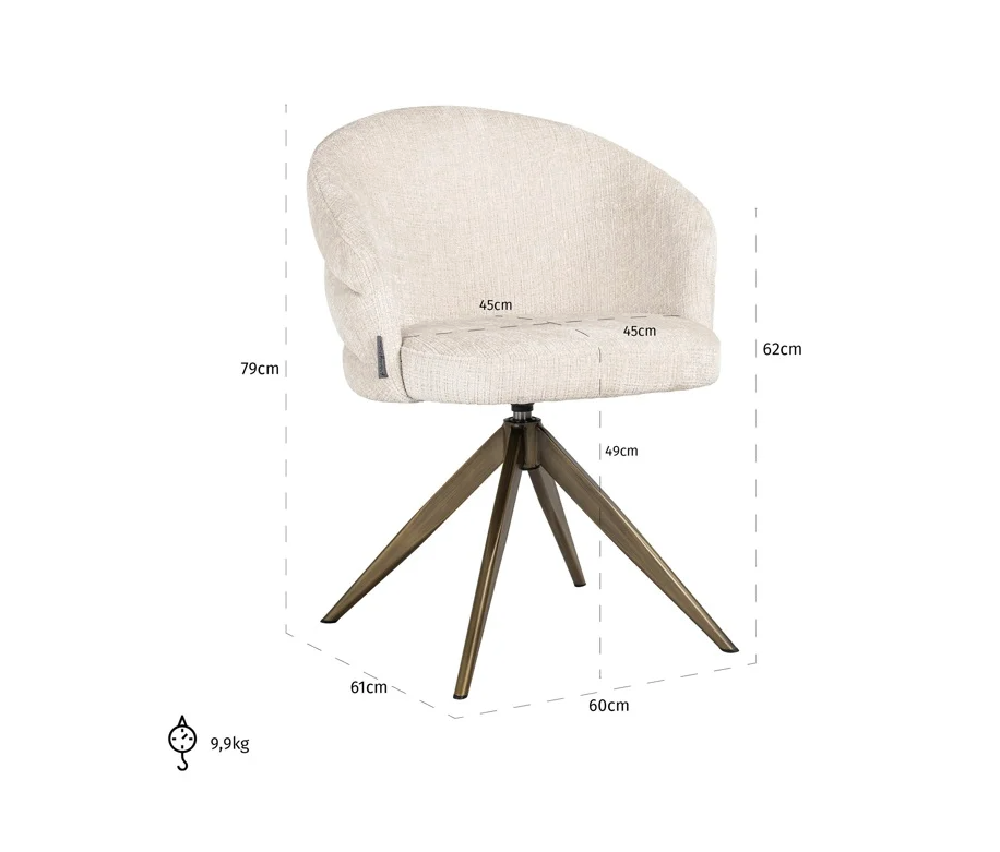 Eetkamerstoel Zendaya Beige Chenille - depauwwonen