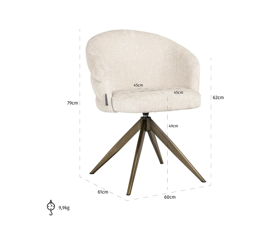 Eetkamerstoel Zendaya Beige Chenille by Richmond Interiors