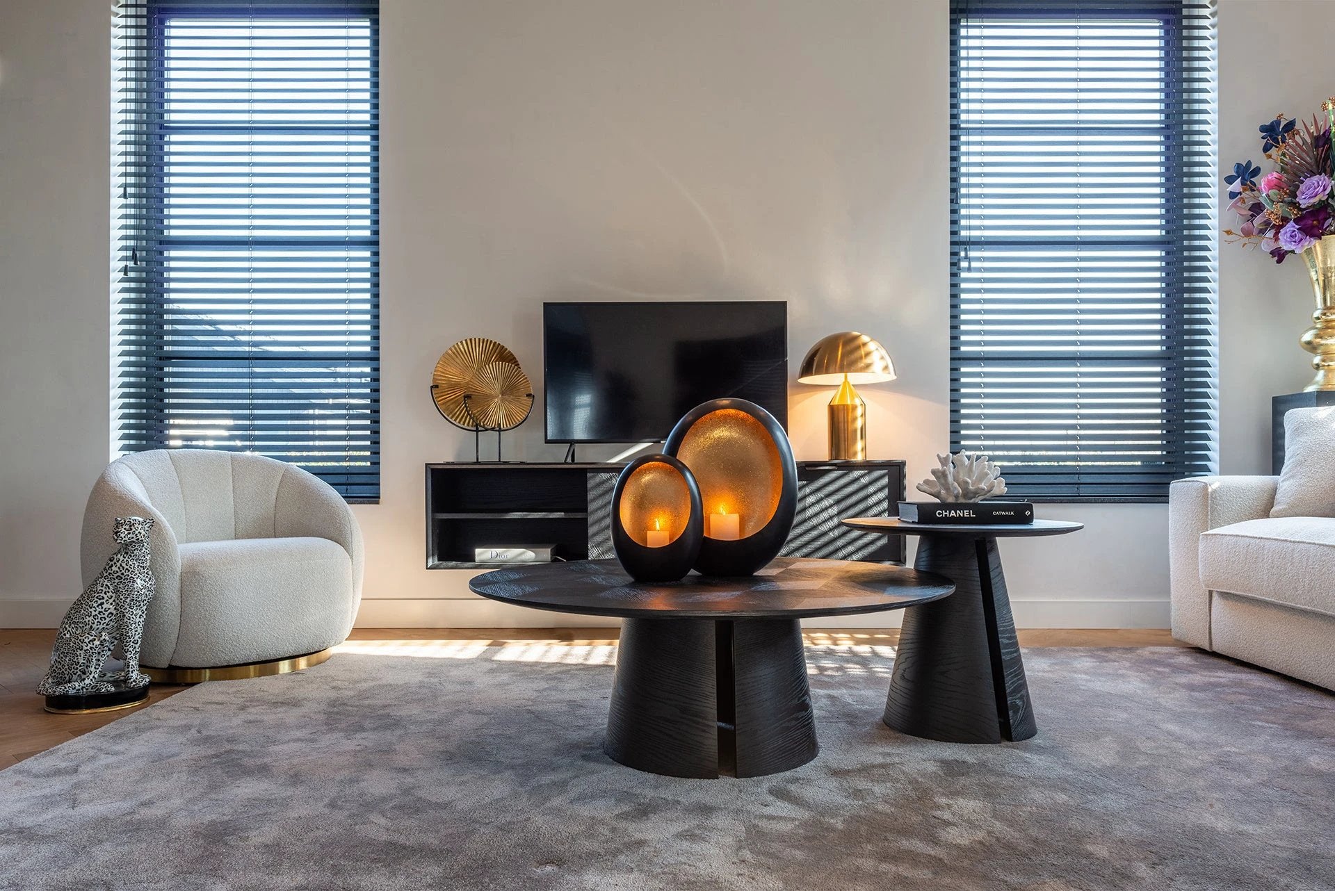 Bijzettafel Blax 58.5Ø - zwart by Richmond Interiors