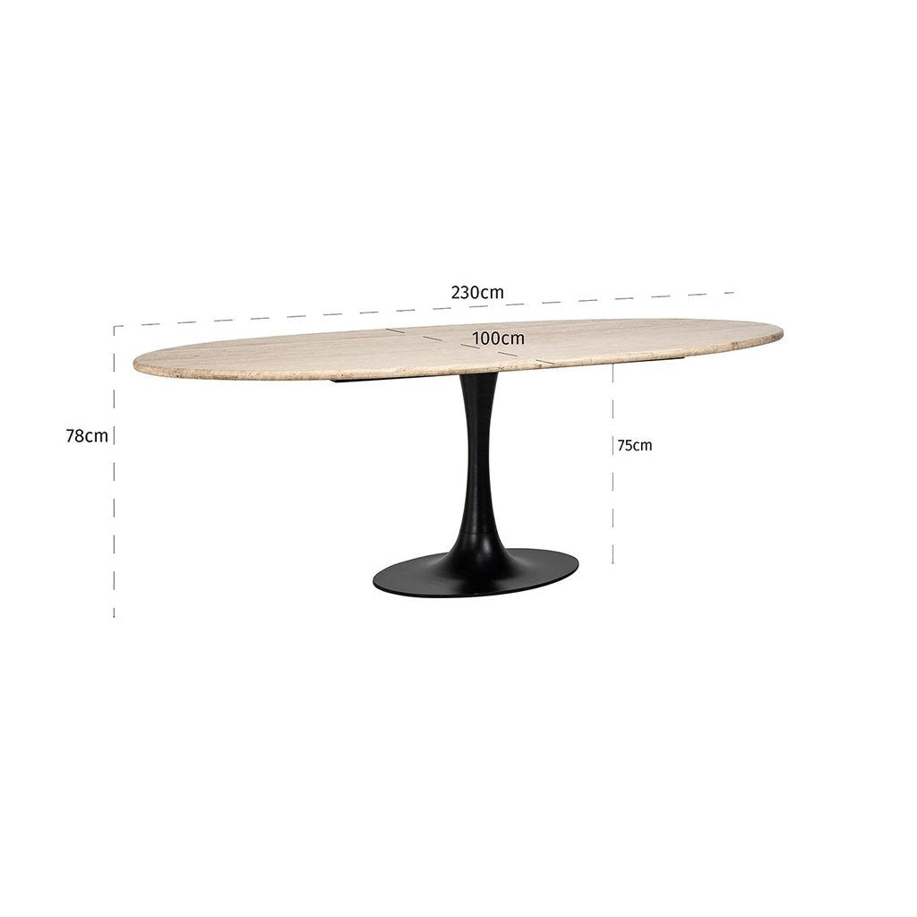 Eettafel Hampton ovaal 230 (Black) by Richmond Interiors