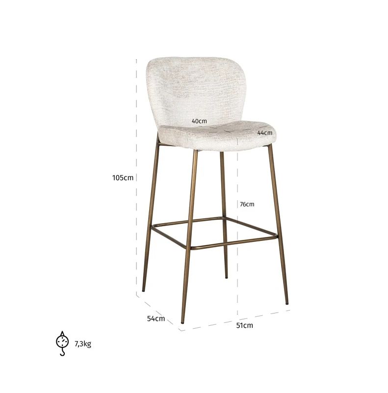 Barstoel Darby Cream Fusion by Richmond Interiors