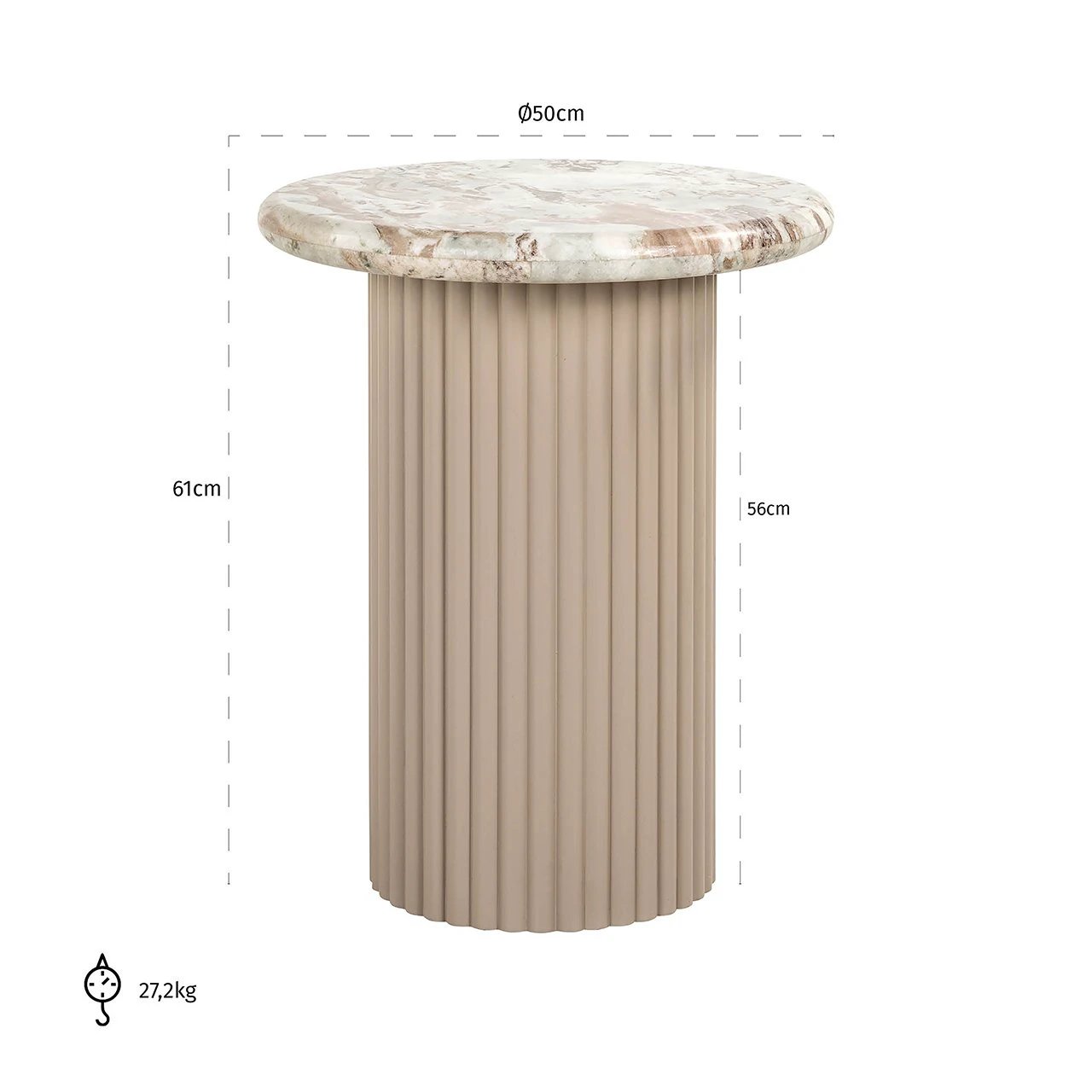 Bijzettafel Coronel (Beige) by Richmond Interiors