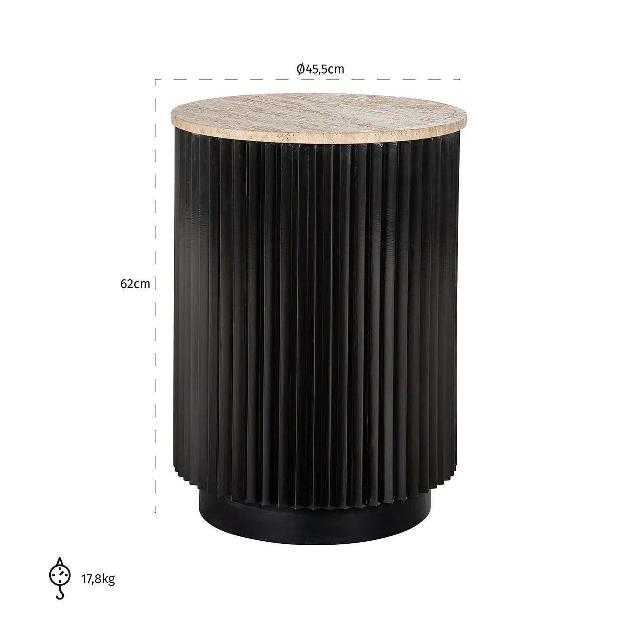Bijzettafel Hampton 45Ø (Dark brown) by Richmond Interiors