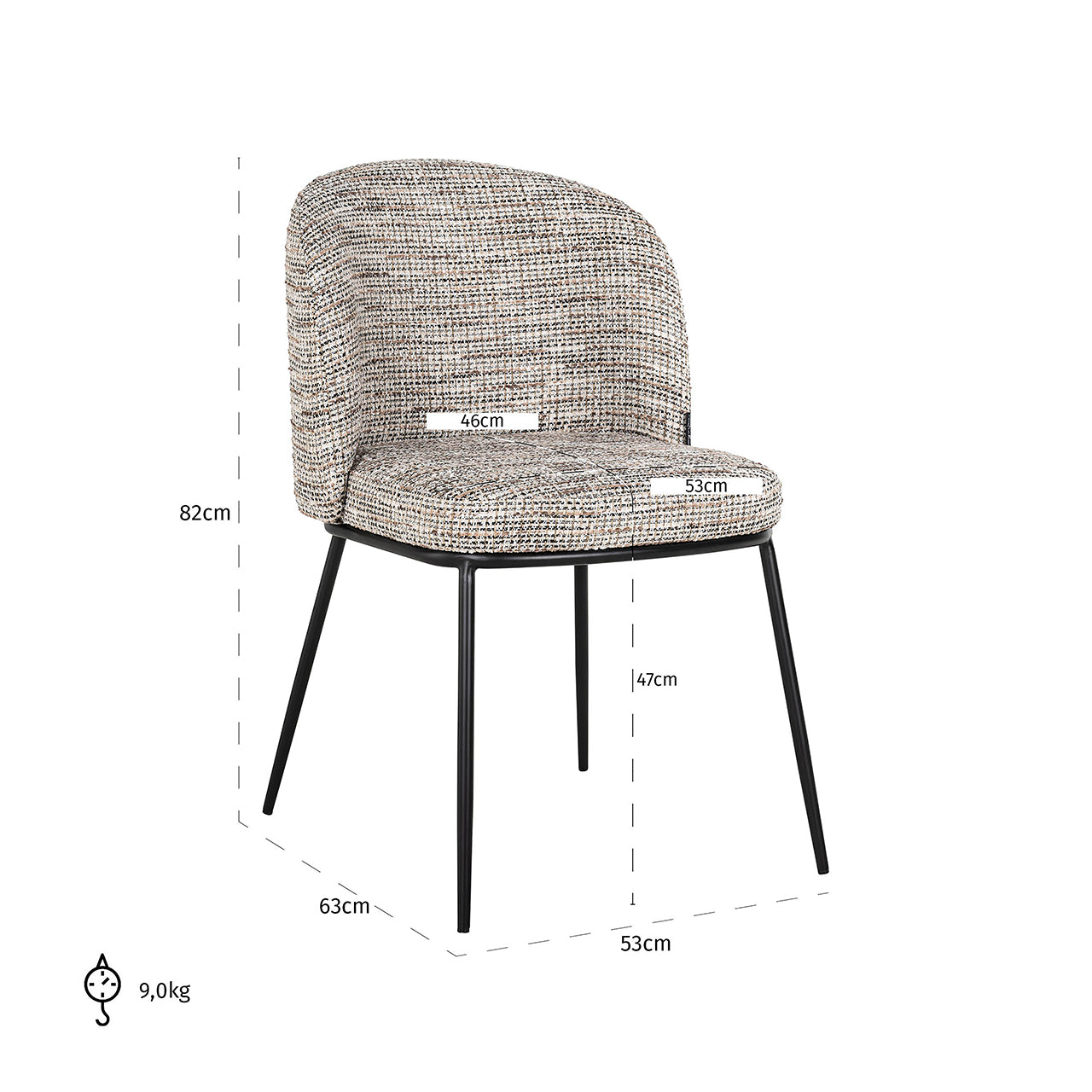 Chair Elvi trendy nature brandvertragend - depauwwonen