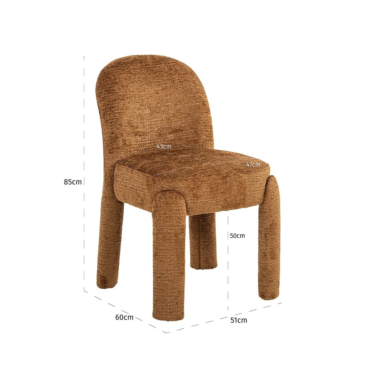 Eetkamerstoel Brandi cognac fusion (set van 2) by Richmond Interiors
