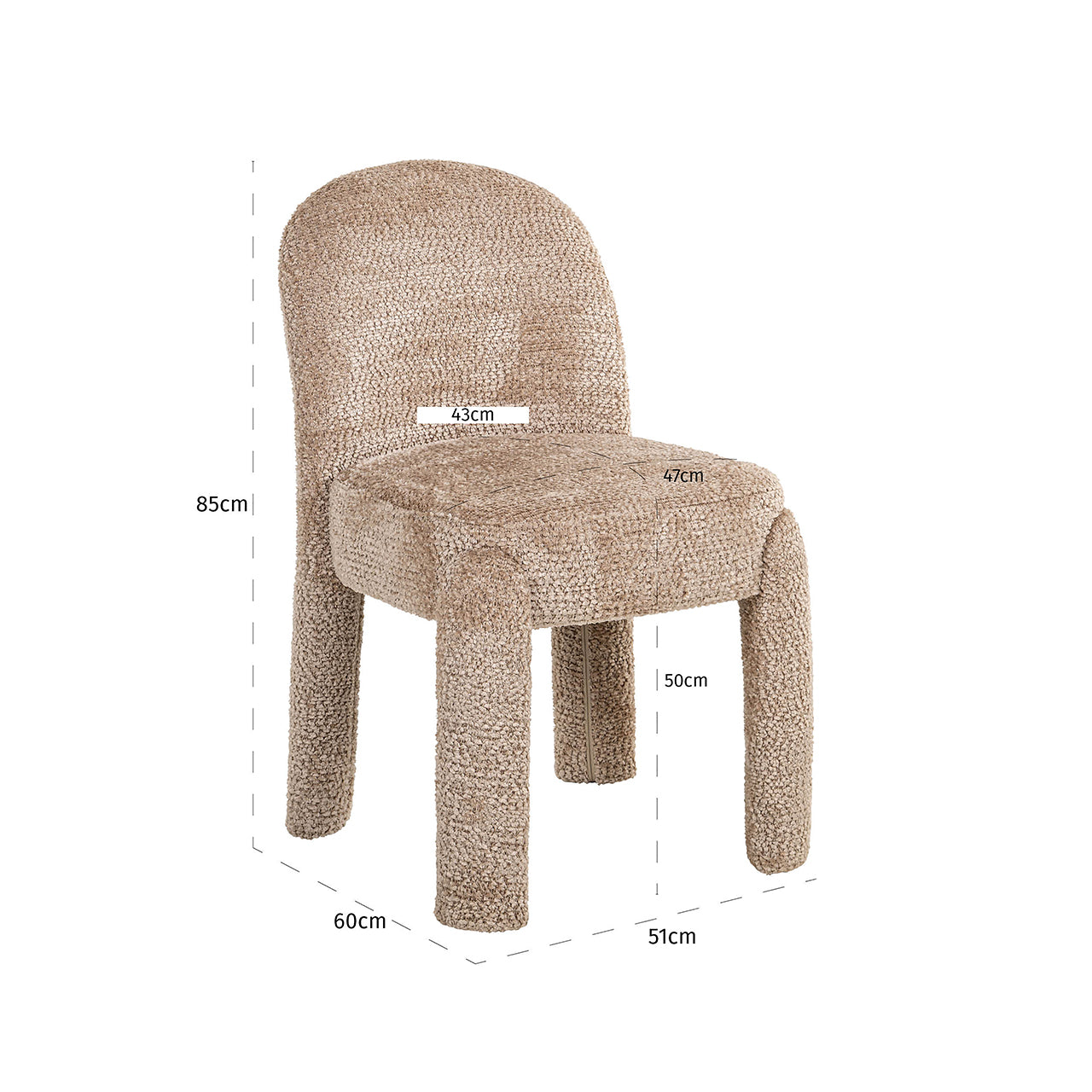 Eetkamerstoel Brandi lovely beige (set van 2) - depauwwonen