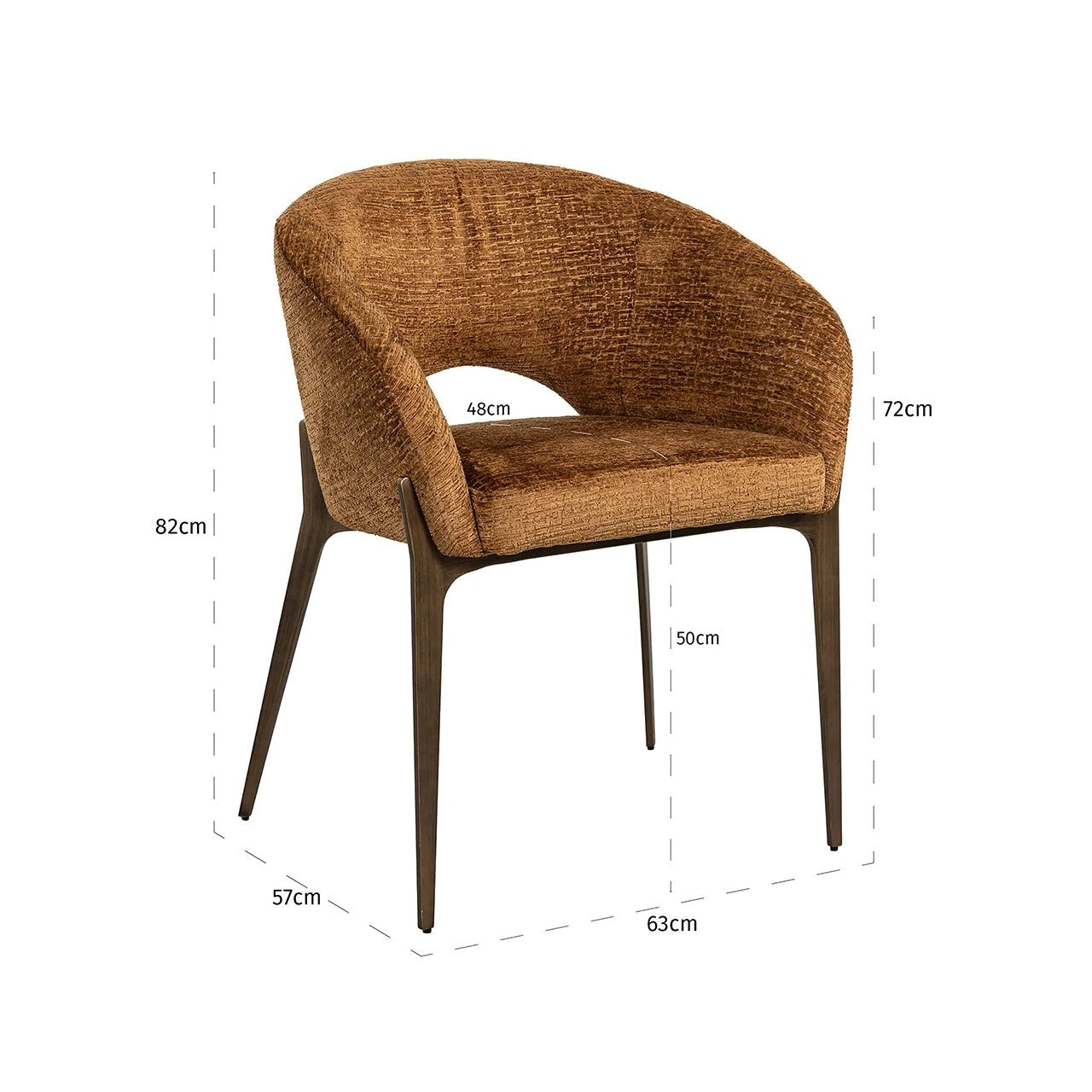 Eetkamerstoel Kenzi cognac fusion by Richmond Interiors