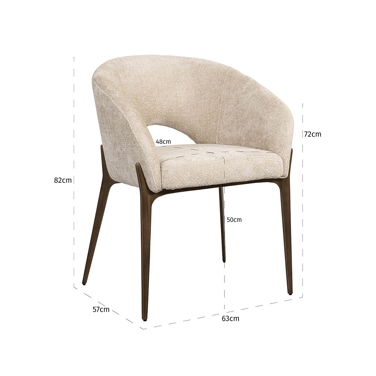 Eetkamerstoel Kenzi cream unicorn - depauwwonen