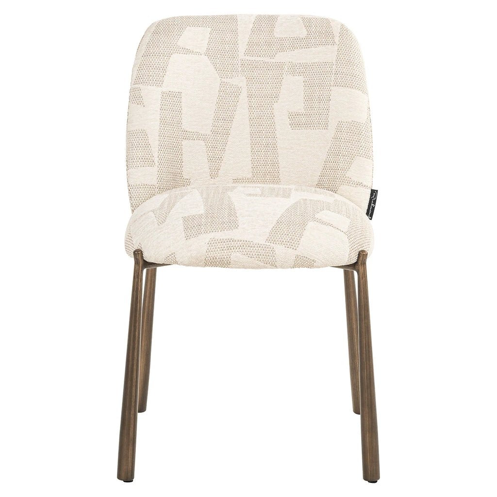 Eetkamerstoelen Lana beige graffic (set van 2) by Richmond Interiors