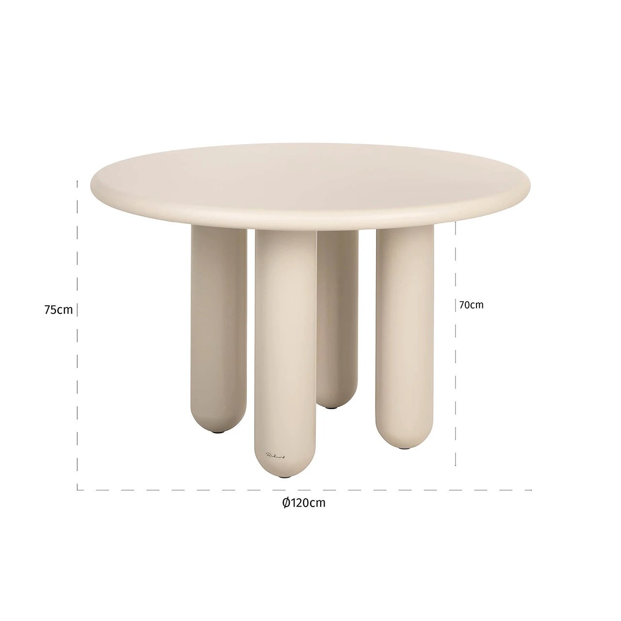 Eettafel Calma 120Ø (Beige) by Richmond Interiors