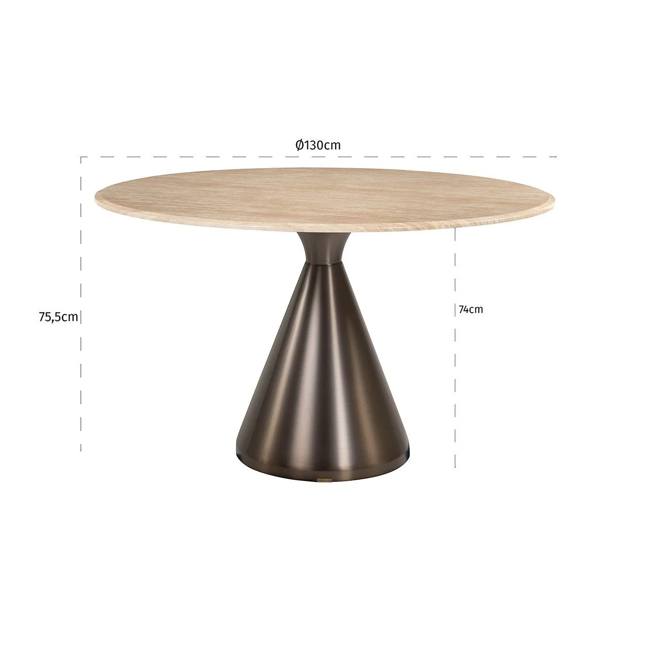Eettafel Montgommery 130Ø (Beige) by Richmond Interiors