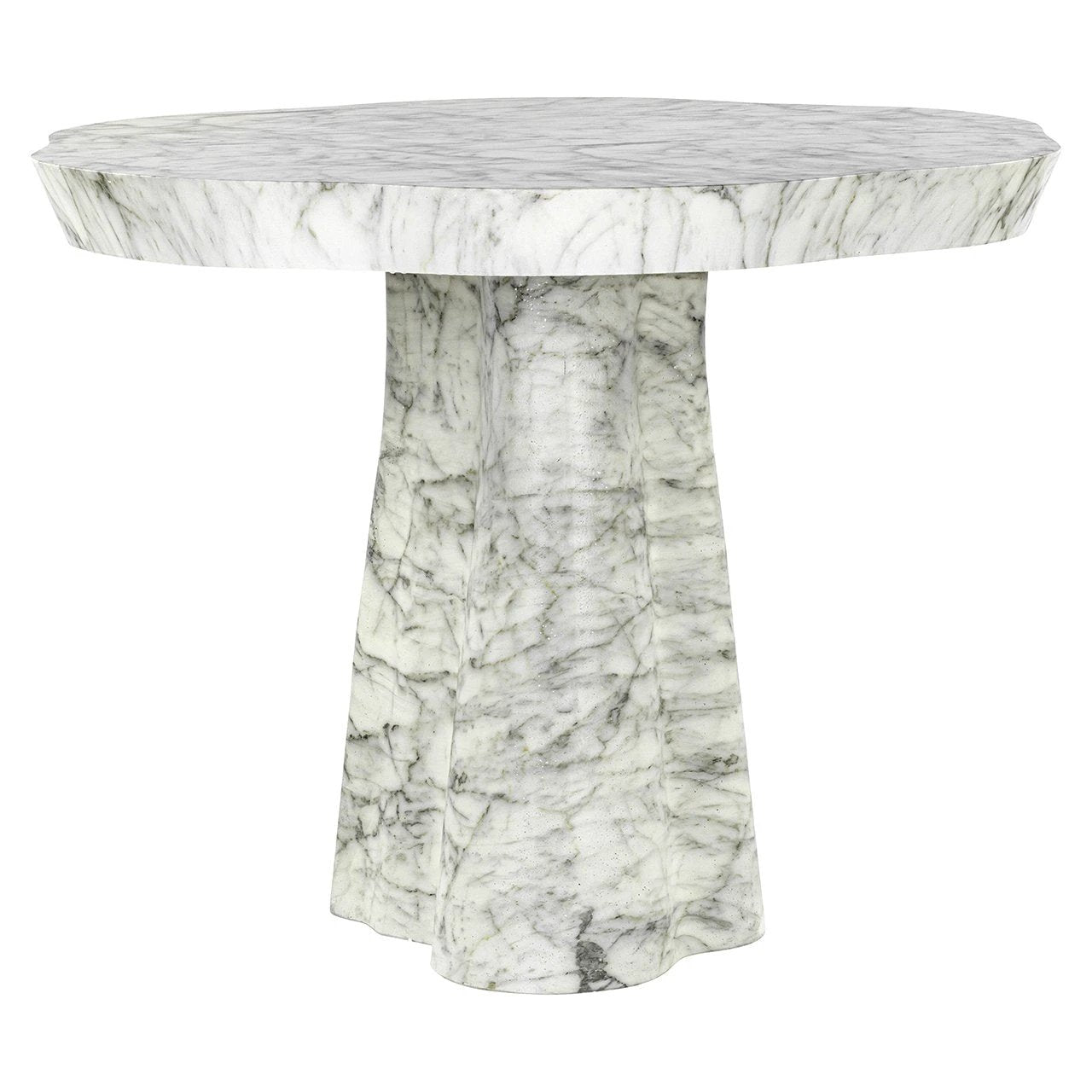 Eettafel Rockyard 100Ø faux wit marmer by Richmond Interiors
