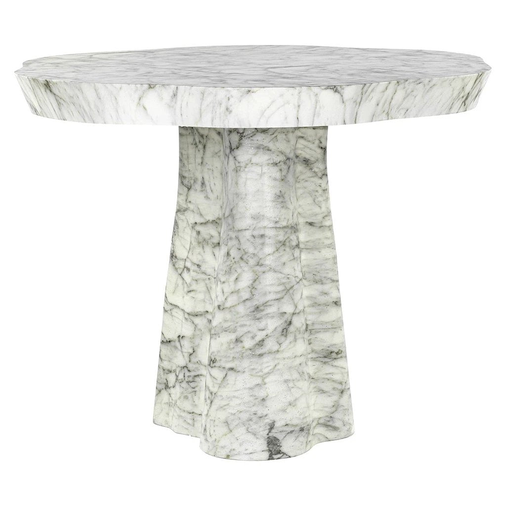 Eettafel Rockyard 100Ø faux wit marmer by Richmond Interiors