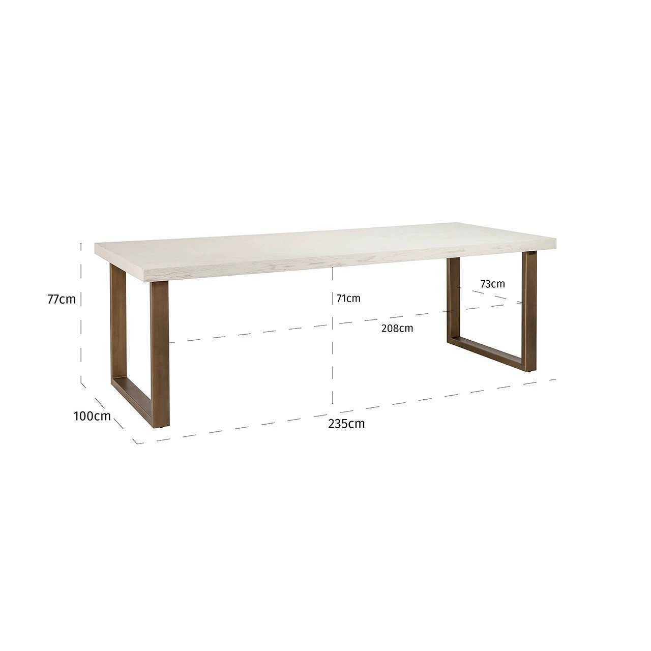 Eettafel Whitebone 235 (Verona Grey) by Richmond Interiors