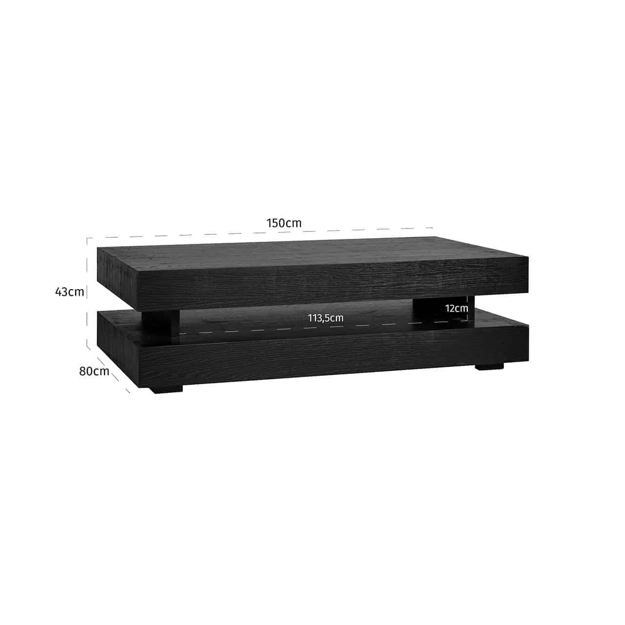 Salontafel Oakura blok H (Black) - depauwwonen