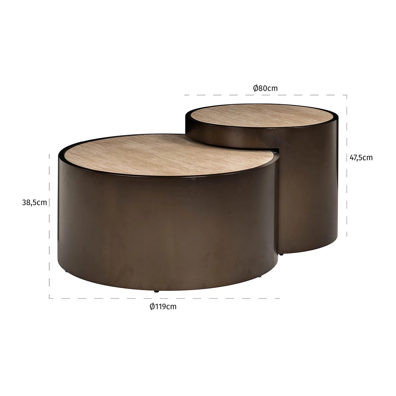 Salontafel Ronson set van 2 (Beige) by Richmond Interiors