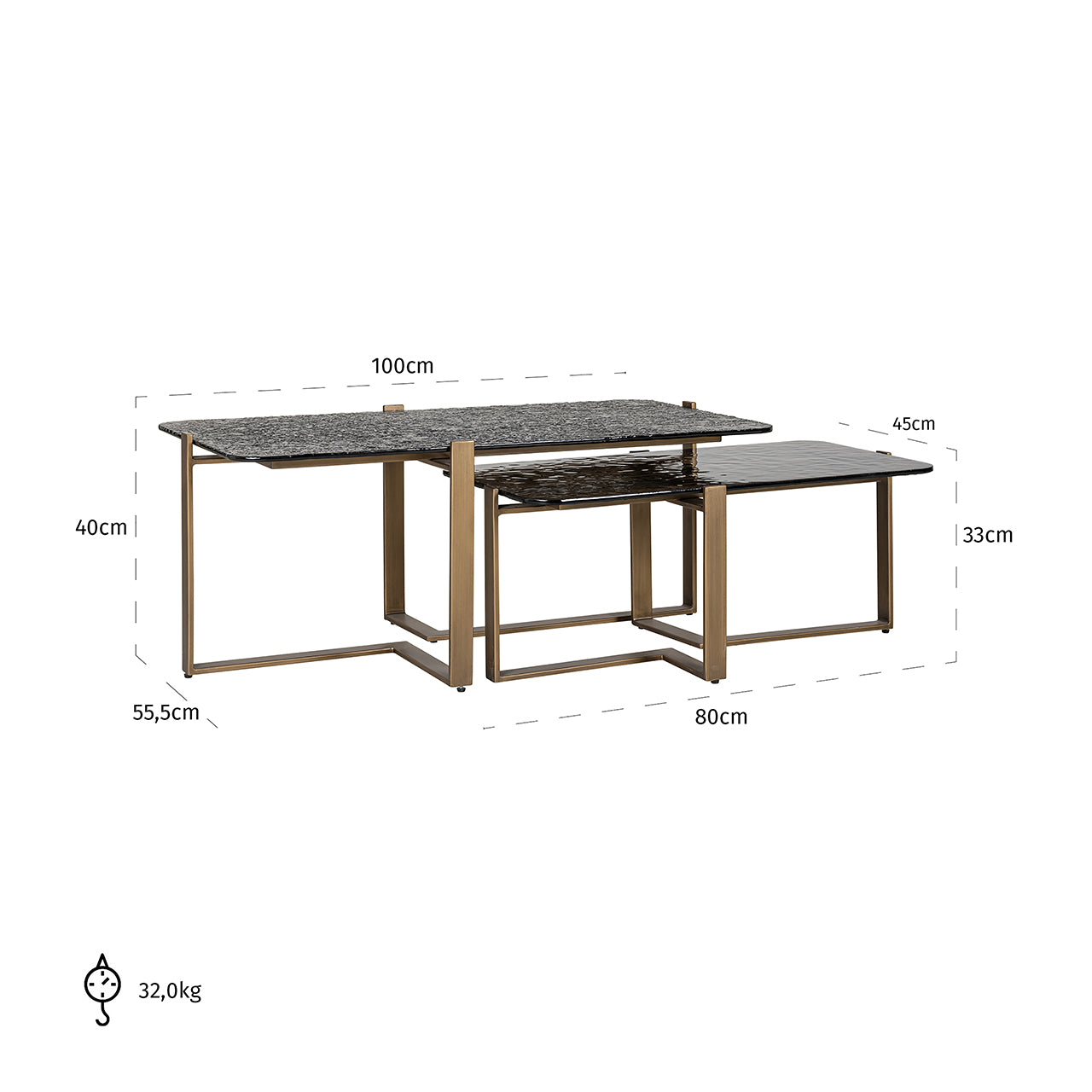 Salontafel Sterling set van 2 (Brown) - depauwwonen