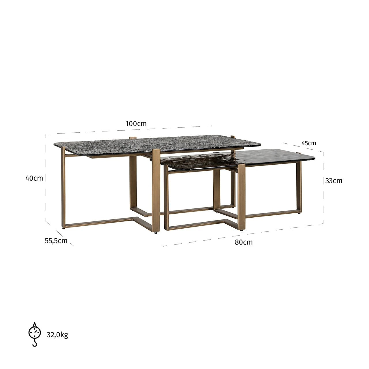 Salontafel Sterling set van 2 (Brown) by Richmond Interiors