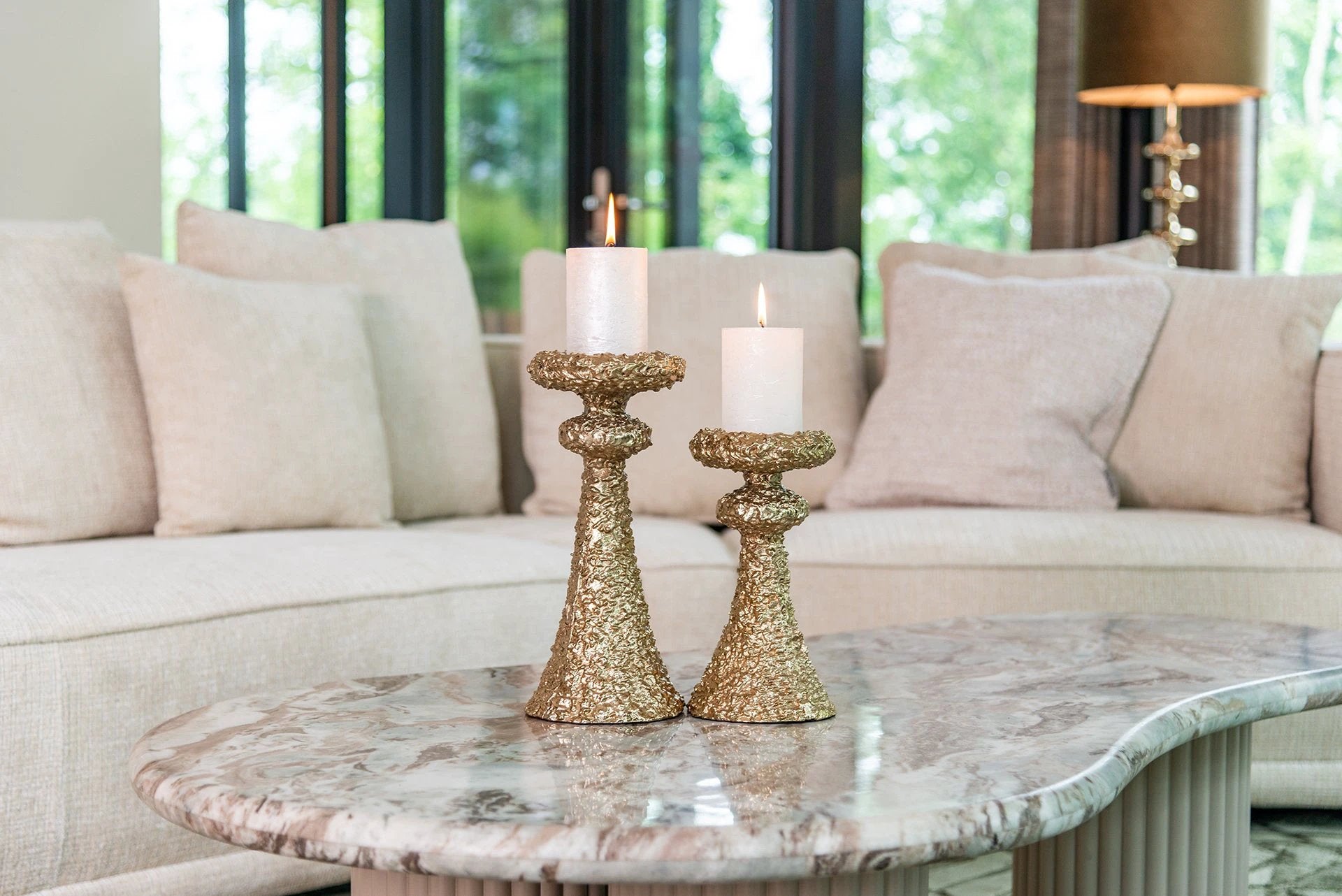 Sofa Lusso 4-zits beige chenille by Richmond Interiors