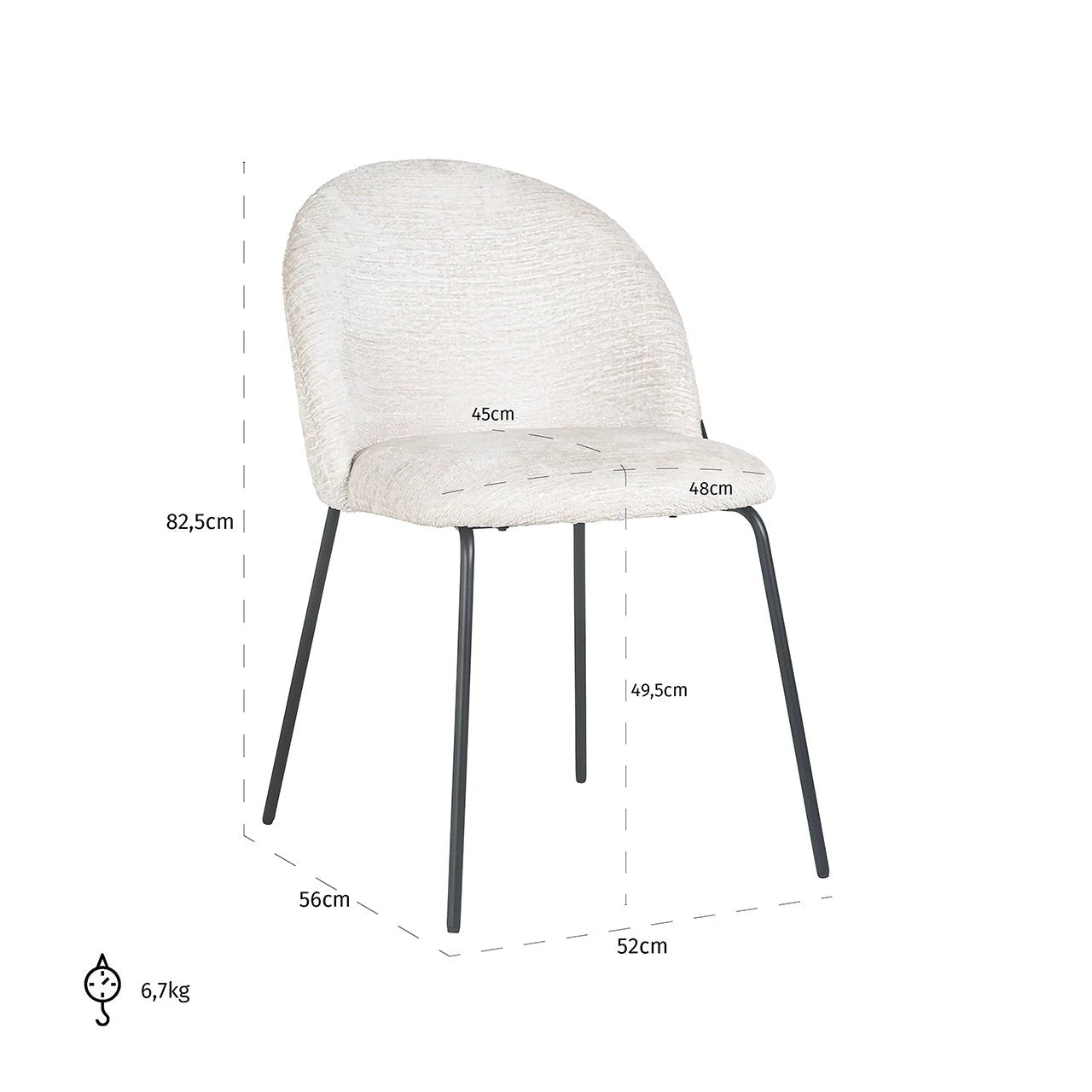 Stoel Alyssa cream fusion (set van 2) by Richmond Interiors