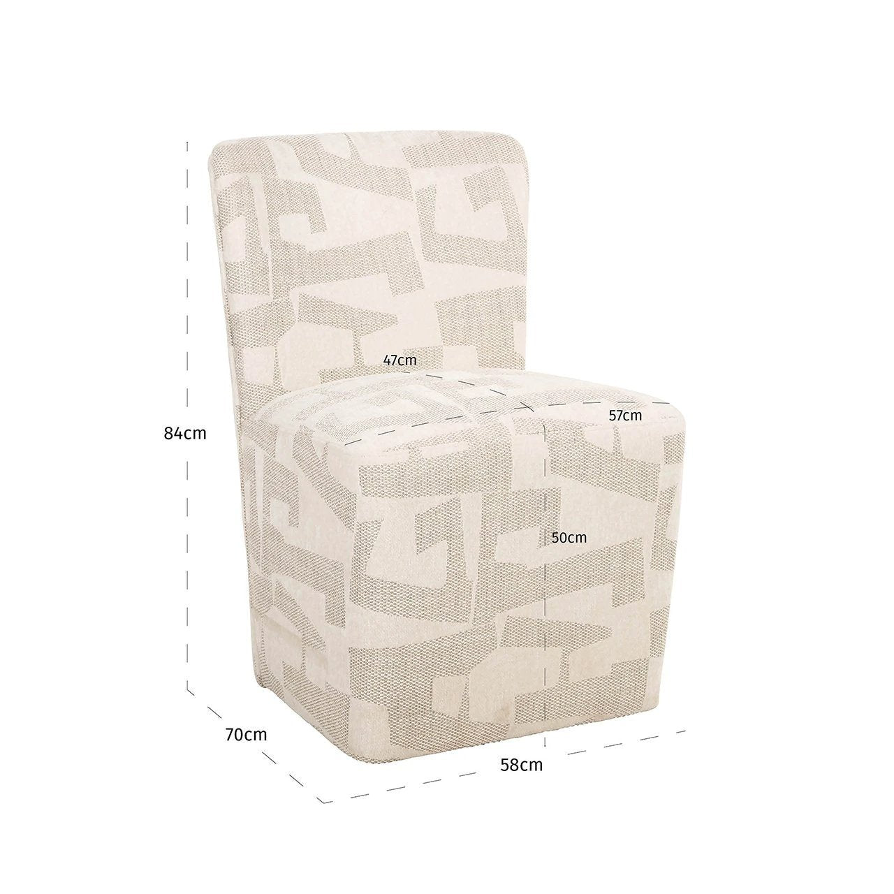 Stoel Lorain met wieltjes beige graffic by Richmond Interiors