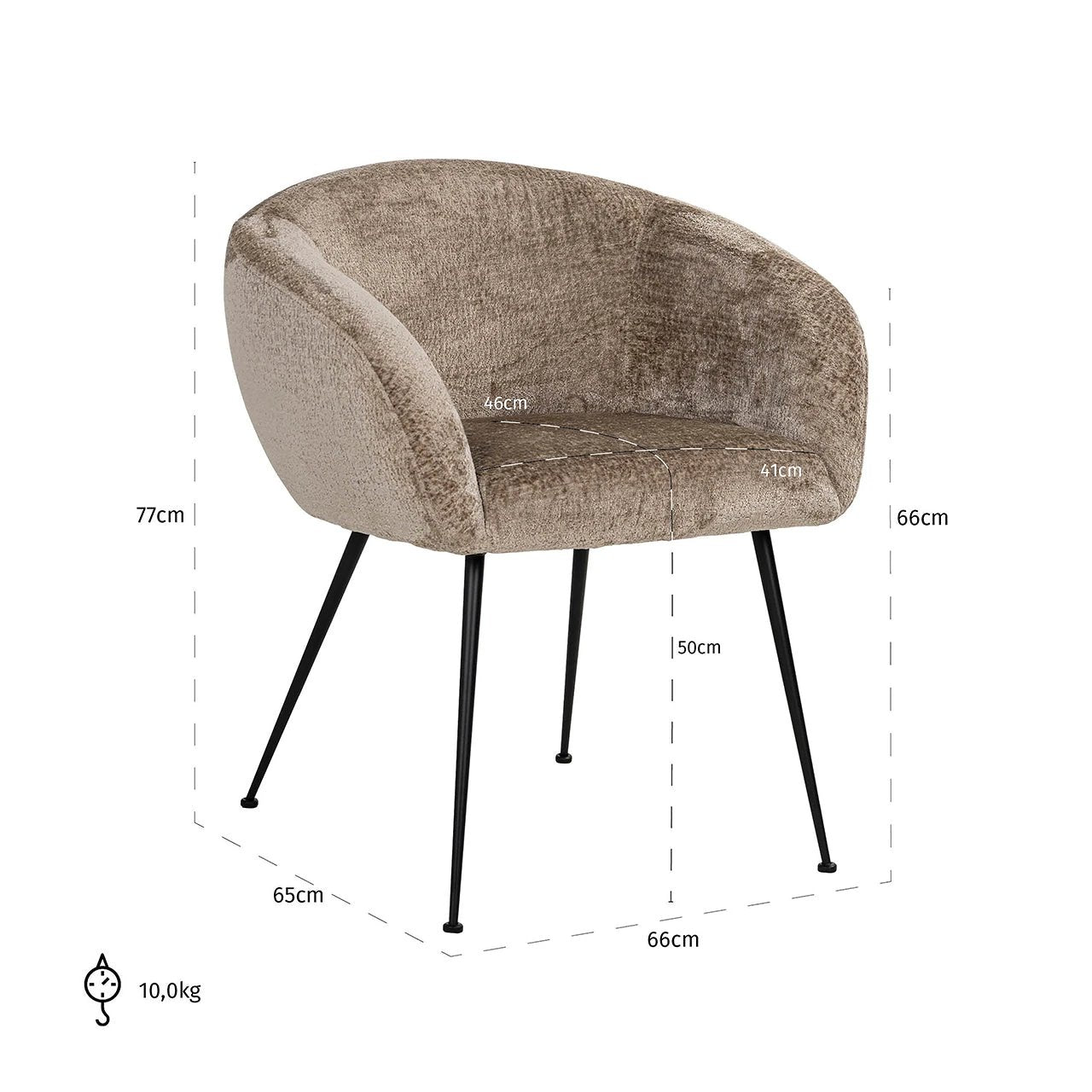 Stoel Ruby taupe chenille by Richmond Interiors