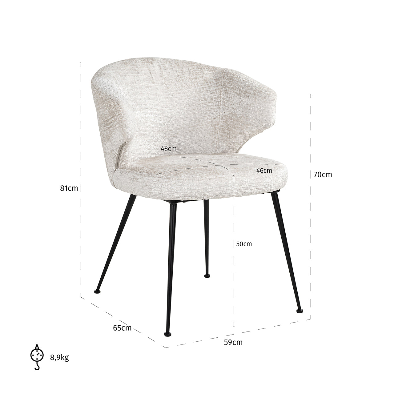 Stoel Xandra cream fusion by Richmond Interiors
