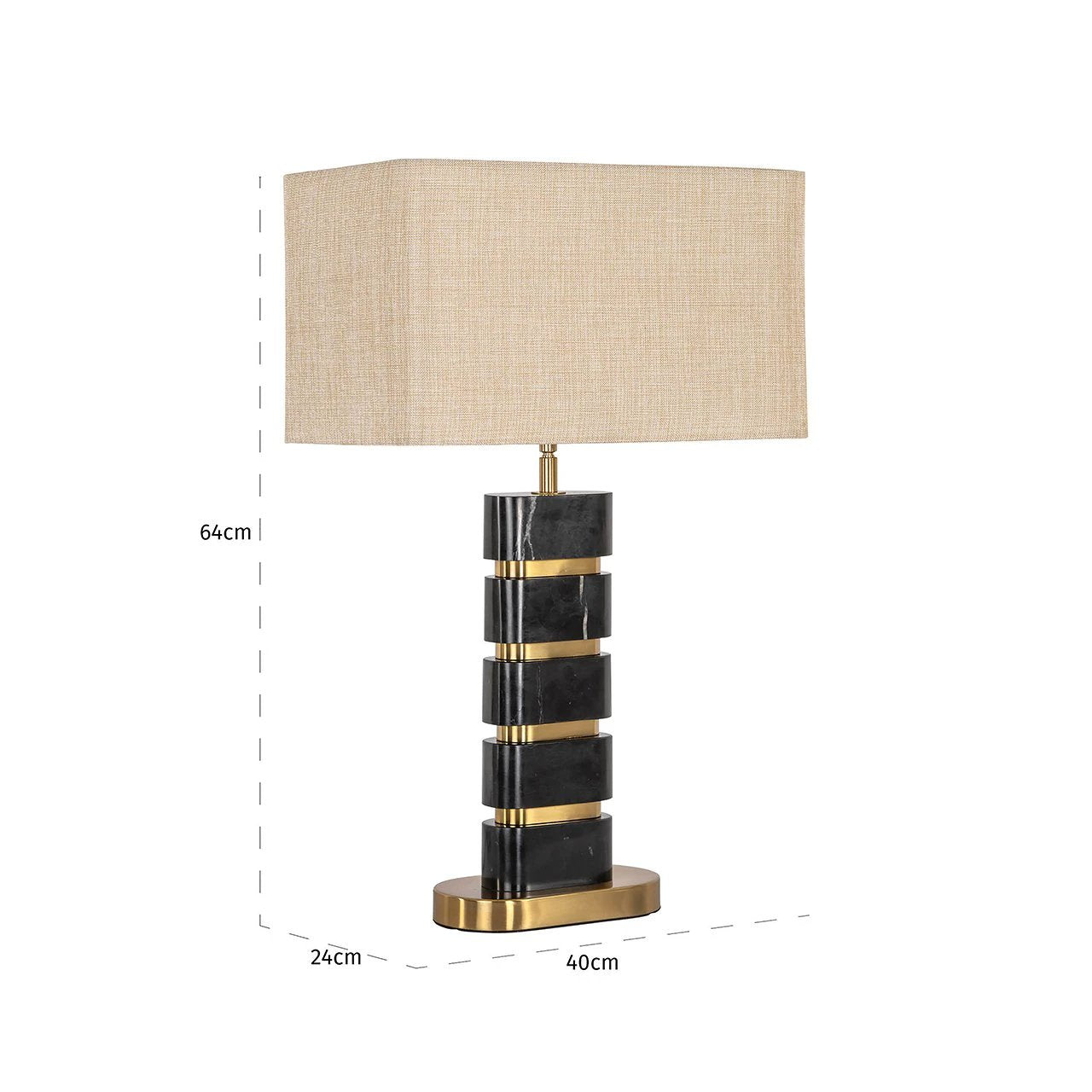 Tafellamp Levina incl. lampenkap (Black/gold) by Richmond Interiors