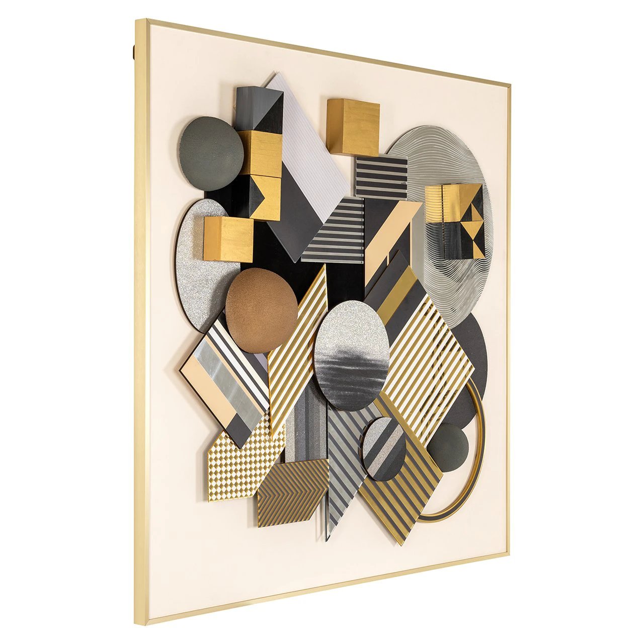 Wall art 3D block (Black/gold) by Richmond Interiors