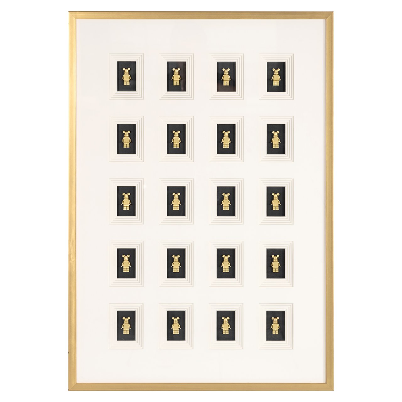 Wall art Bear block 3D (Black/gold) - depauwwonen