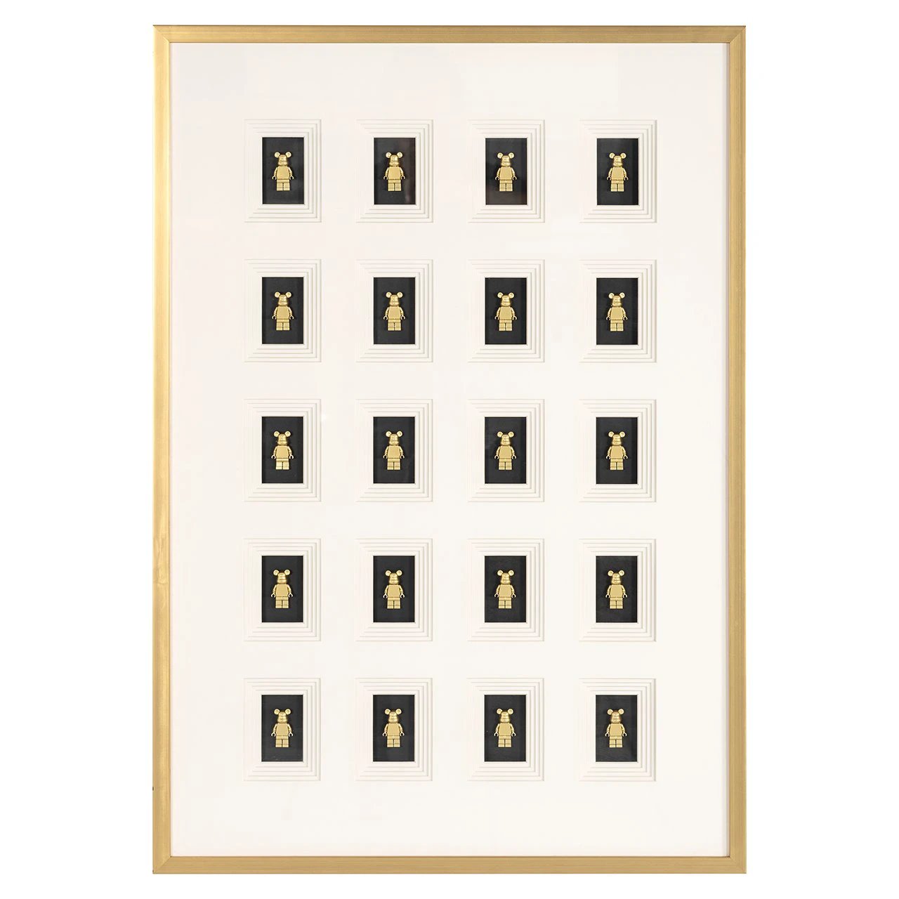 Wall art Bear block 3D (Black/gold) by Richmond Interiors