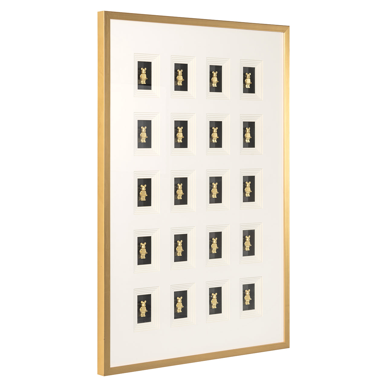 Wall art Bear block 3D (Black/gold) - depauwwonen