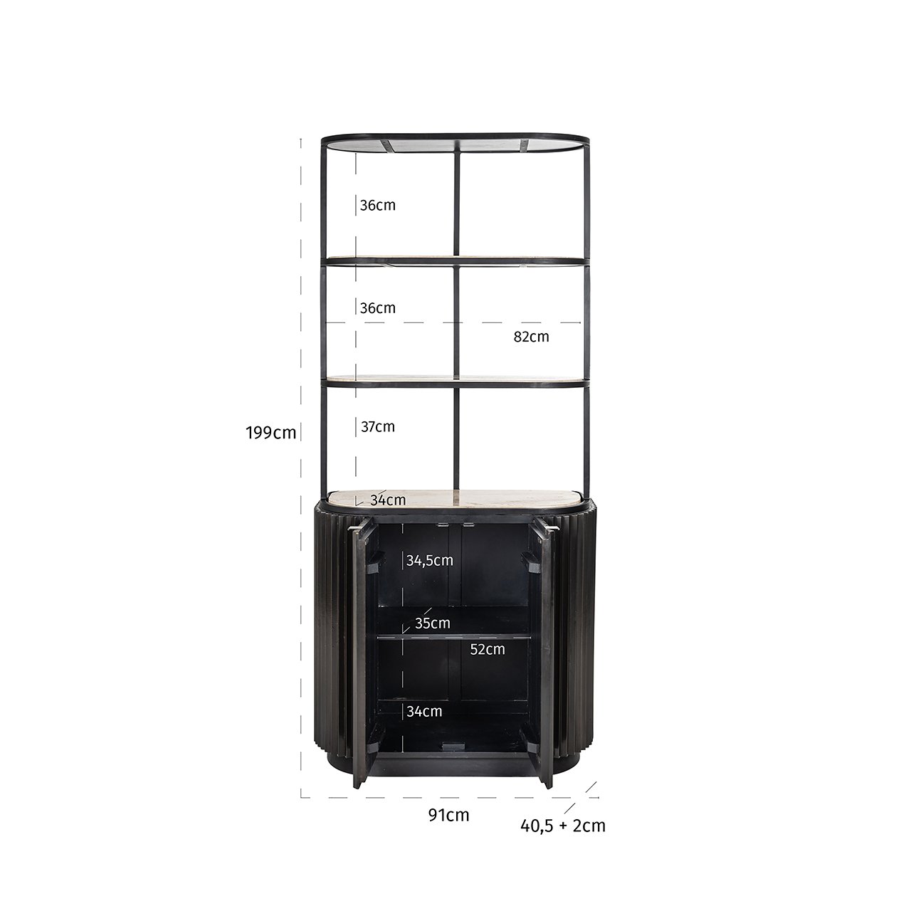 Wandkast Hampton 2-deuren 2-planken - depauwwonen