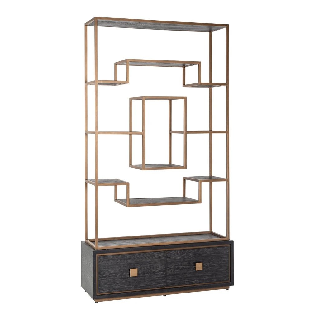 Wandkast Hunter 2-laden (Black rustic) by Richmond Interiors